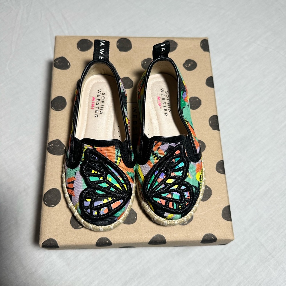 Sophia Webster Butterfly Espadrille Flat black & multicolored size25 (9) toddler